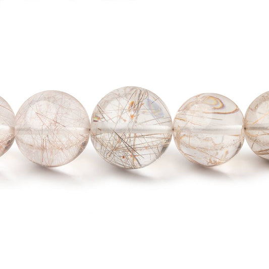 5-12mm Rutilated Quartz Plain Round Beads 16 inch 54 pieces