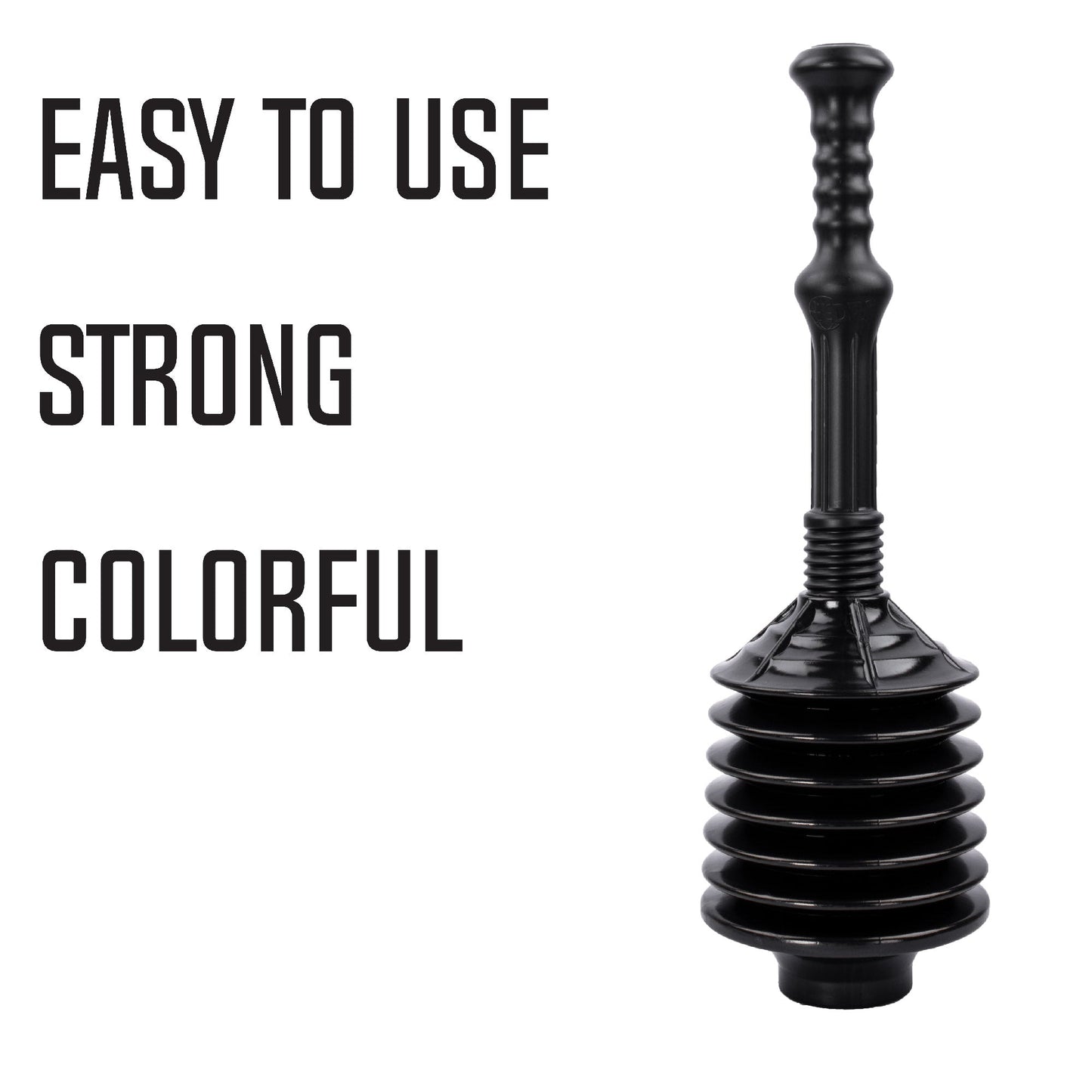 Bellows Accordion Toilet Plunger (Black)