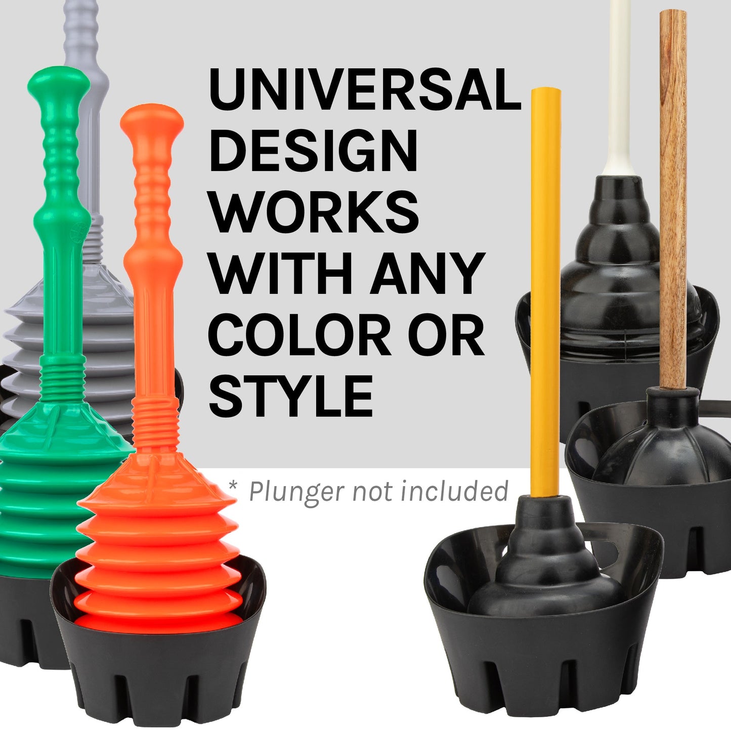 Antimicrobial Universal Drip Tray for Toilet Plunger (Black)