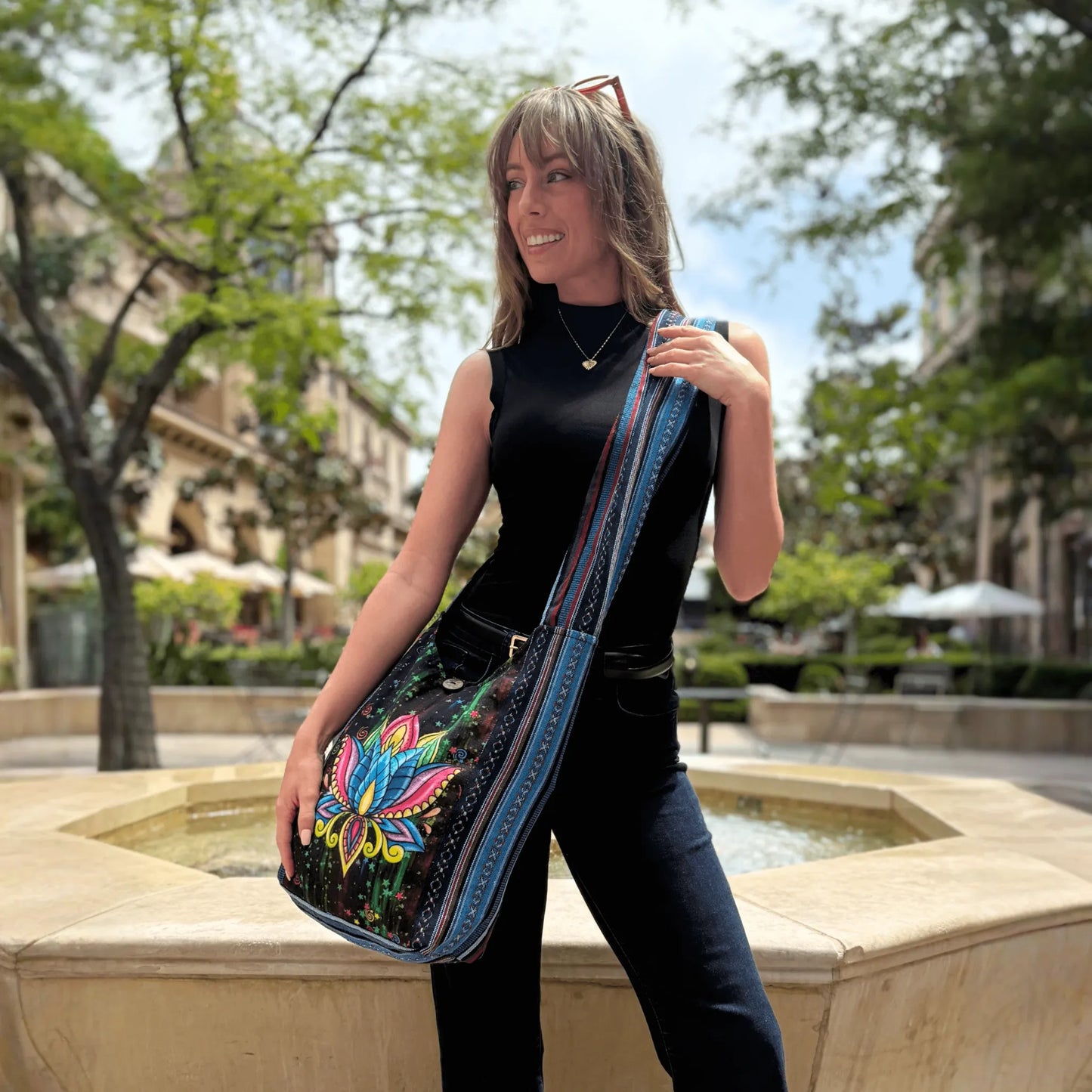 Kathmandu Collection Lotus Handmade Hobo Bag