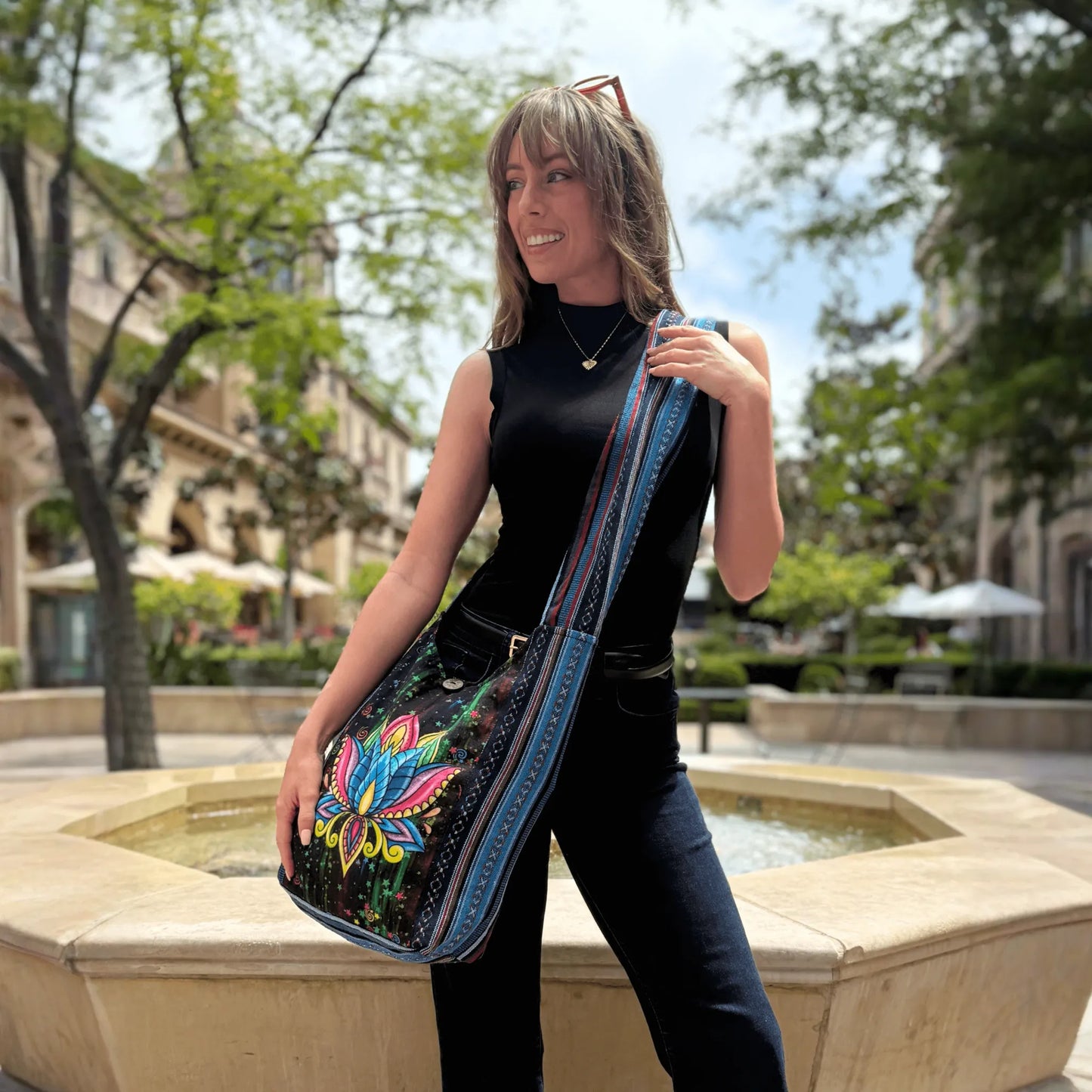 Kathmandu Collection Lotus Handmade Hobo Bag