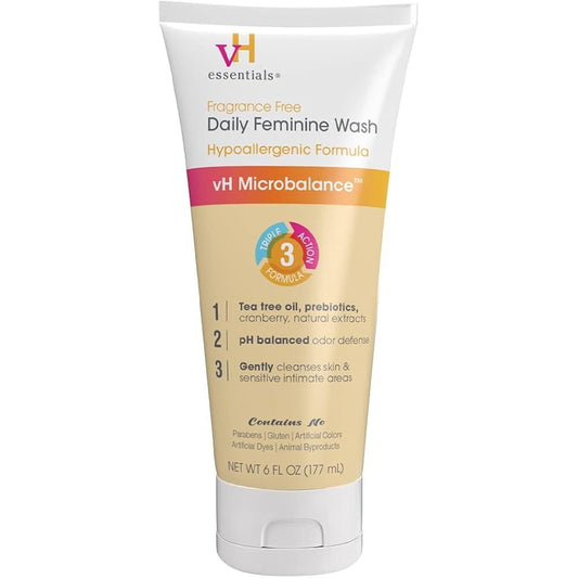 vH Essentials Daily Feminine Wash Tea Tree Oil, Prebiotics & Lactic Acid 6 Oz