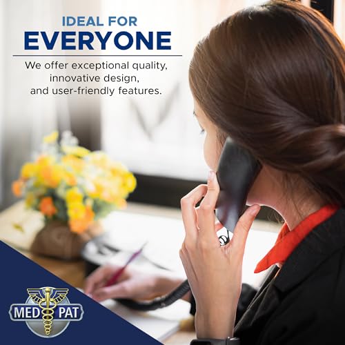 Med-Pat D8WP Waterproof Desk & Wall-Mountable Phone | Oversized Buttons, Ring Light, Volume Control – For Hospitals, Pools & Wet Areas – Black or Cream