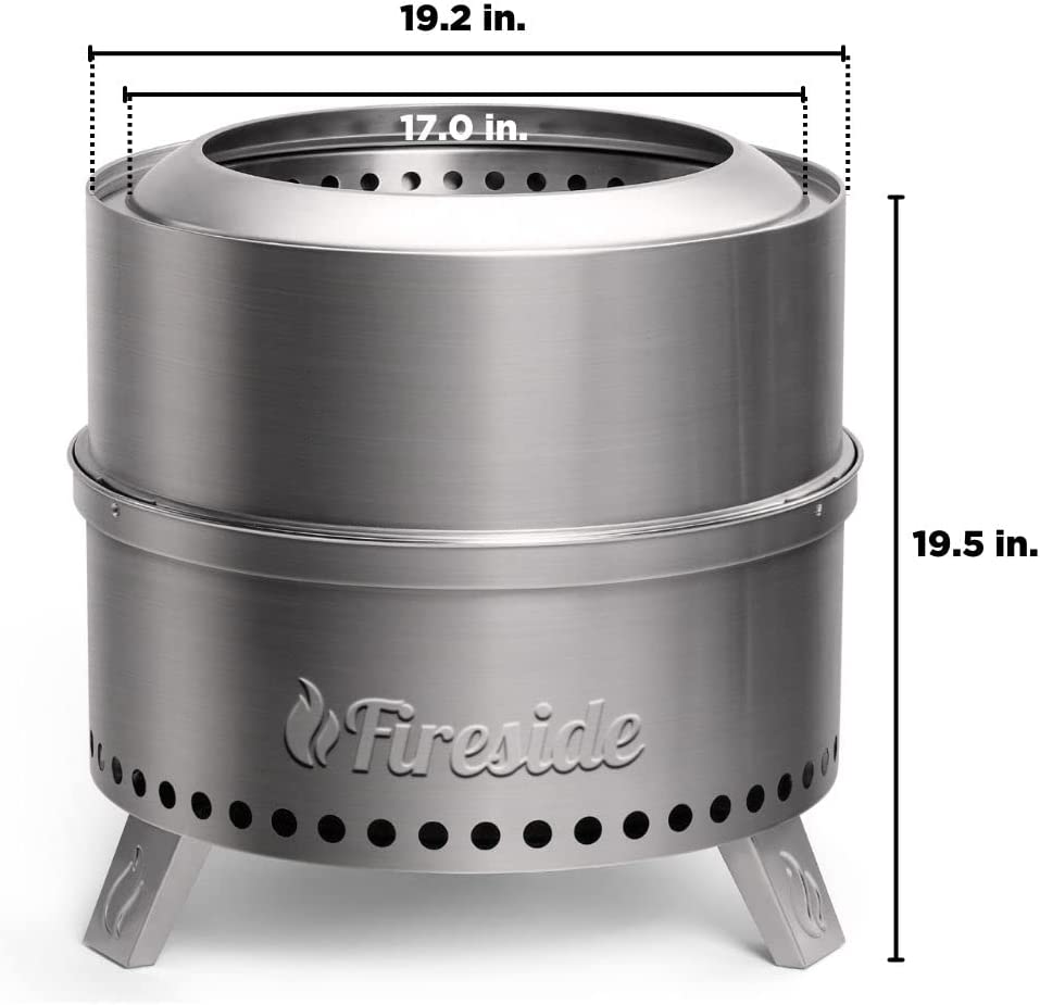 Pluto R19-SS Smokeless Outdoor Fire Pit -  Stainless Steel