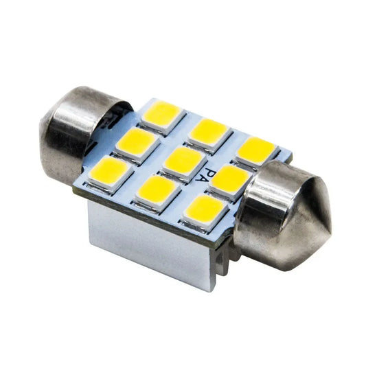 LED Warm White 6000K Festoon 28mm 31mm 9SMD 2835 Interior Automotive Bulb