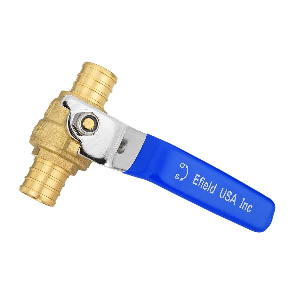 1" PEX Crimp Ball Valve, Blue (Lead Free)