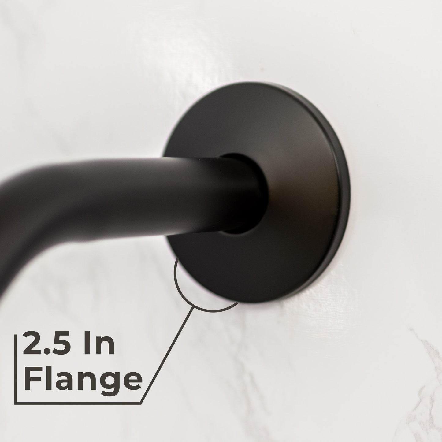 12 in. L-Shaped Shower Head Extension Arm (Black Finish)