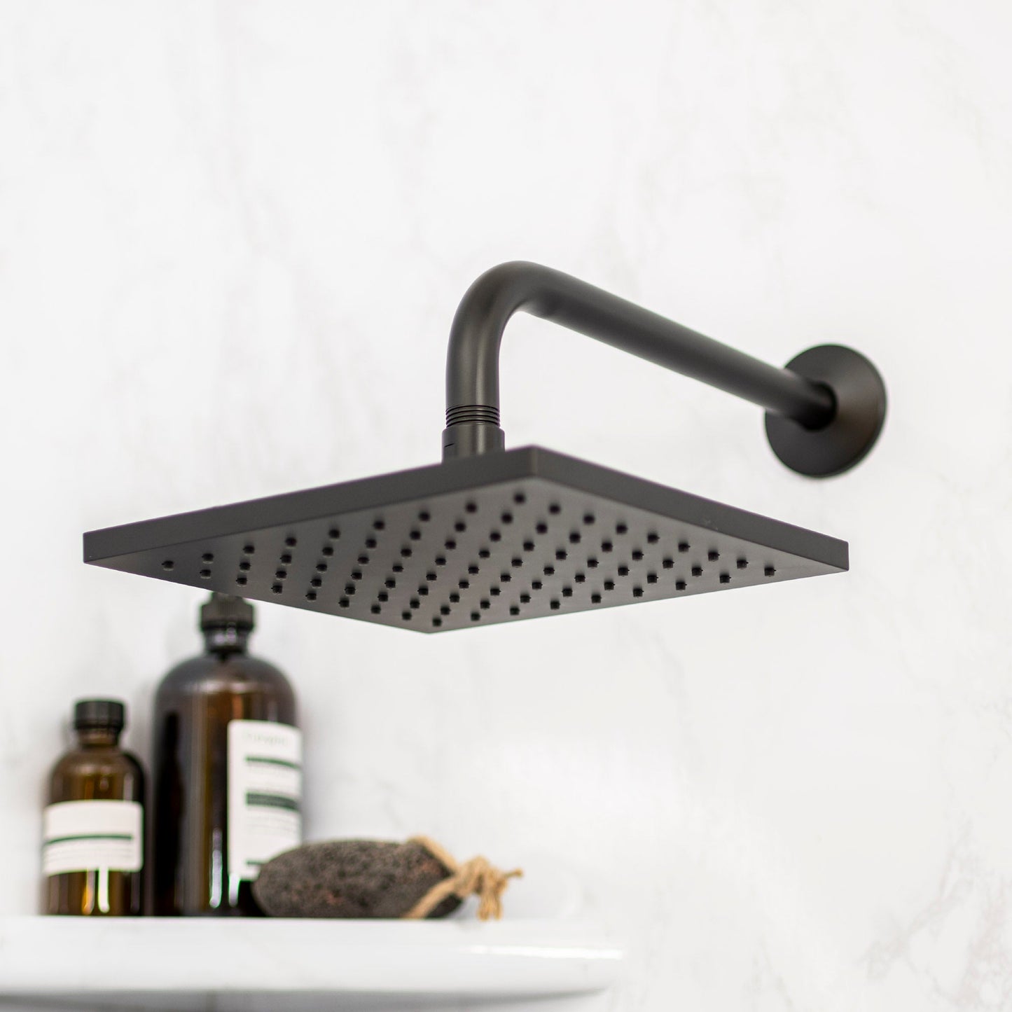 12 in. L-Shaped Shower Head Extension Arm (Black Finish)