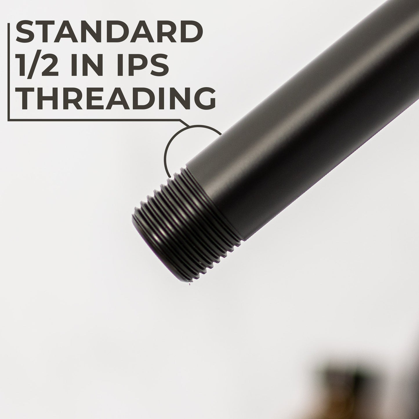 12 in. L-Shaped Shower Head Extension Arm (Black Finish)