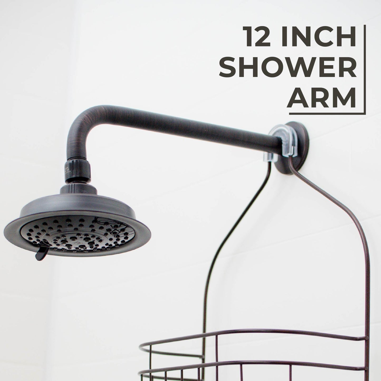 12 in. L-Shaped Shower Head Extension Arm (Oil-Rubbed Bronze Finish)