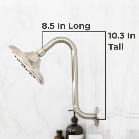 10.5 in. S-Shaped Stainless Steel Shower Head Extension Arm (Brushed Nickel Finish)