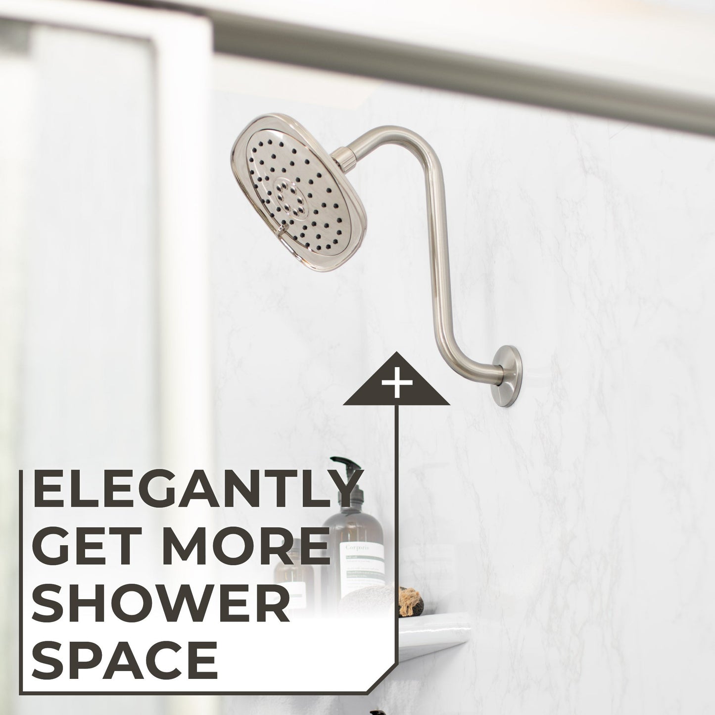 10.5 in. S-Shaped Stainless Steel Shower Head Extension Arm (Brushed Nickel Finish)