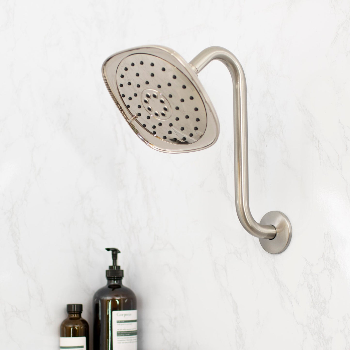 10.5 in. S-Shaped Stainless Steel Shower Head Extension Arm (Brushed Nickel Finish)