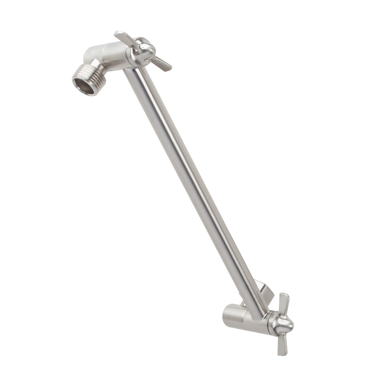 10 in. Solid Brass Shower Head Extension Arm (Stainless Steel Finish)