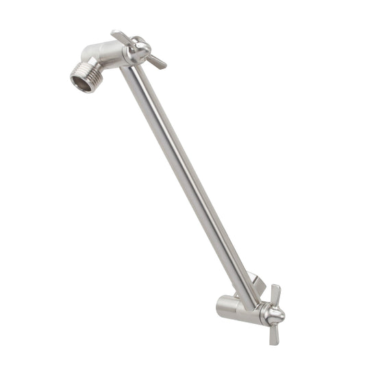10 in. Solid Brass Shower Head Extension Arm (Stainless Steel Finish)
