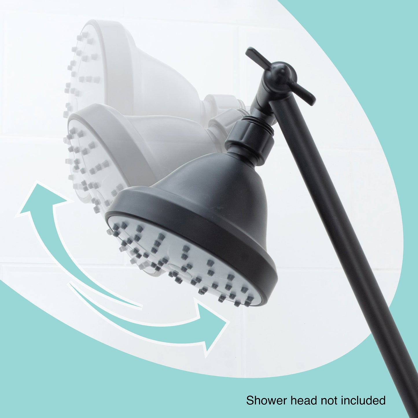 10 in. Solid Brass Shower Head Extension Arm (Black Finish)