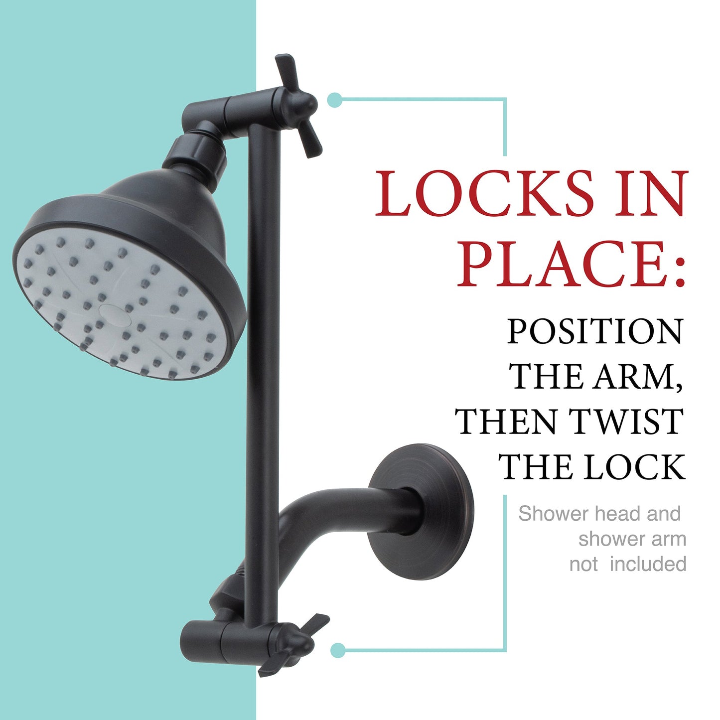 10 in. Solid Brass Shower Head Extension Arm (Black Finish)