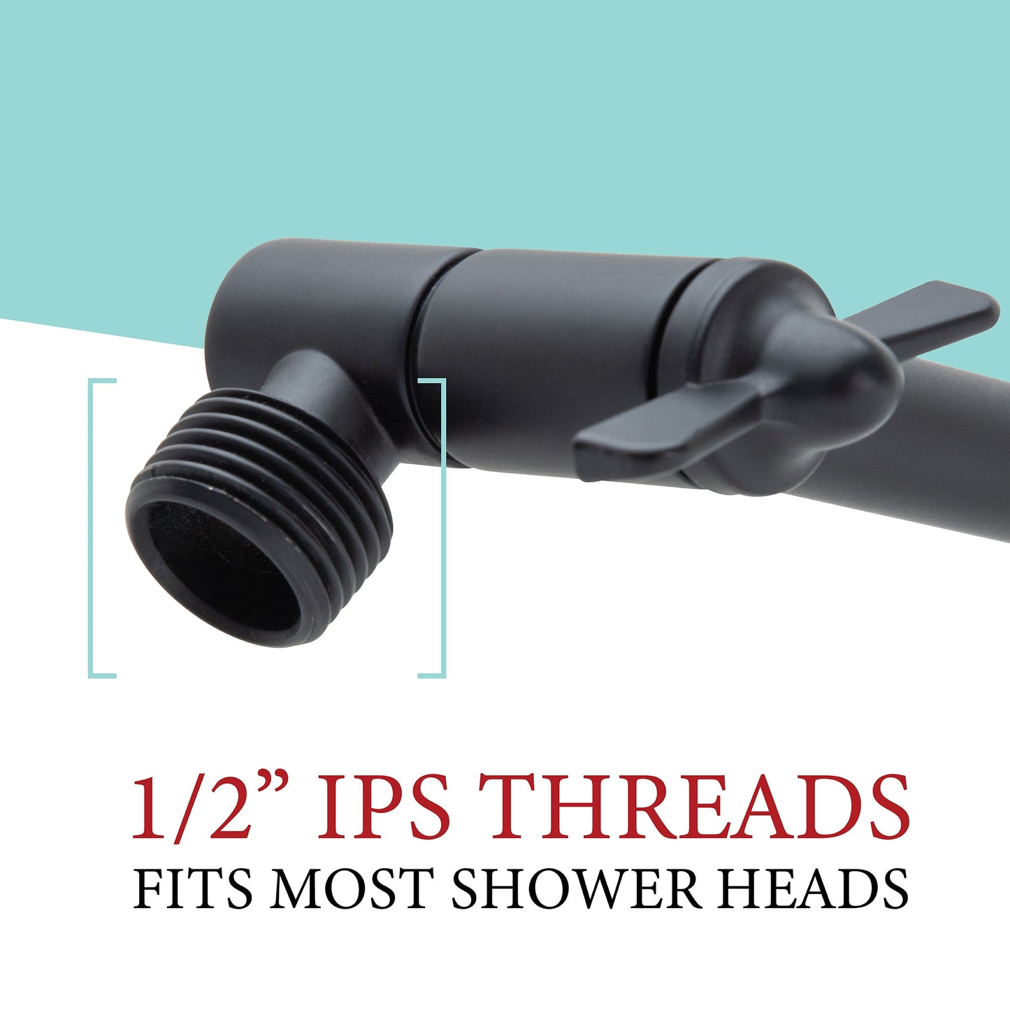 10 in. Solid Brass Shower Head Extension Arm (Black Finish)