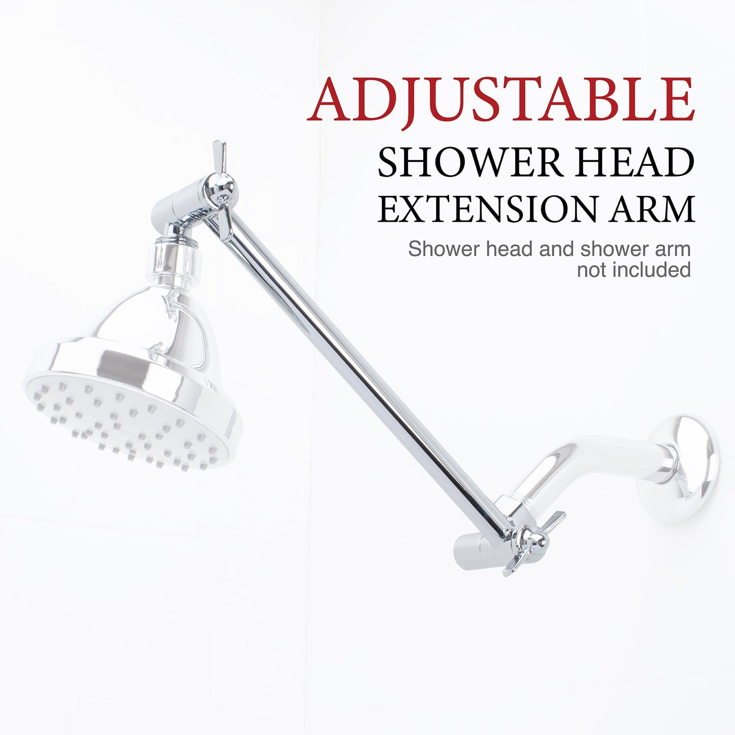 10 in. Solid Brass Shower Head Extension Arm (Chrome Finish)
