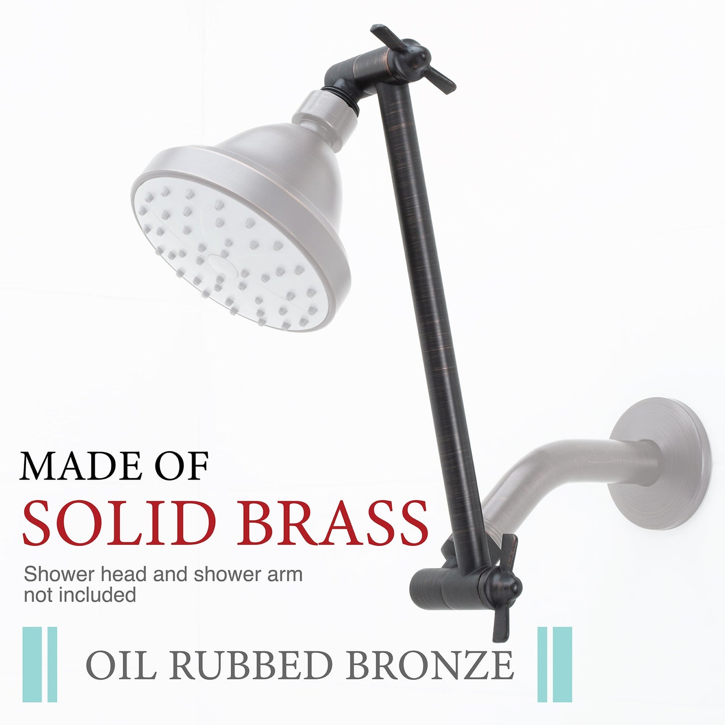 10 in. Solid Brass Shower Head Extension Arm (Oil-Rubbed Bronze Finish)