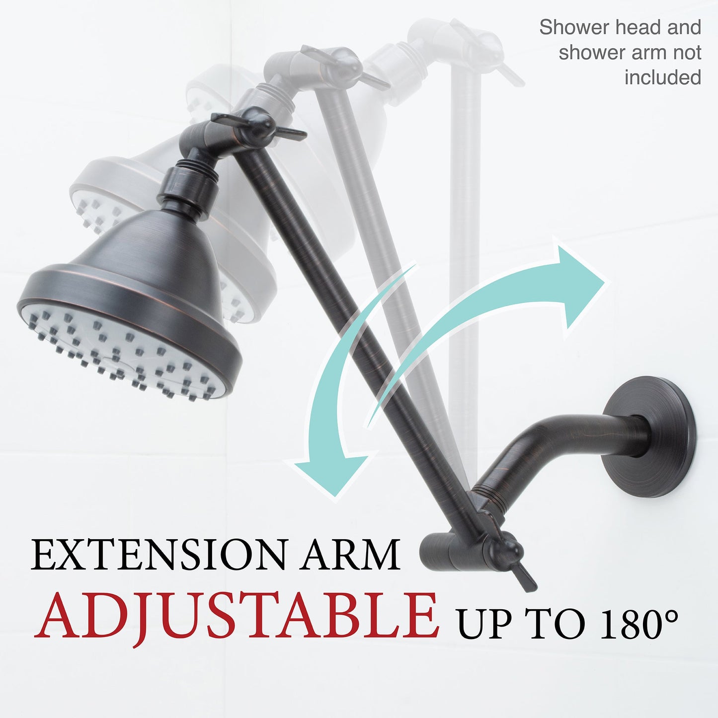 10 in. Solid Brass Shower Head Extension Arm (Oil-Rubbed Bronze Finish)