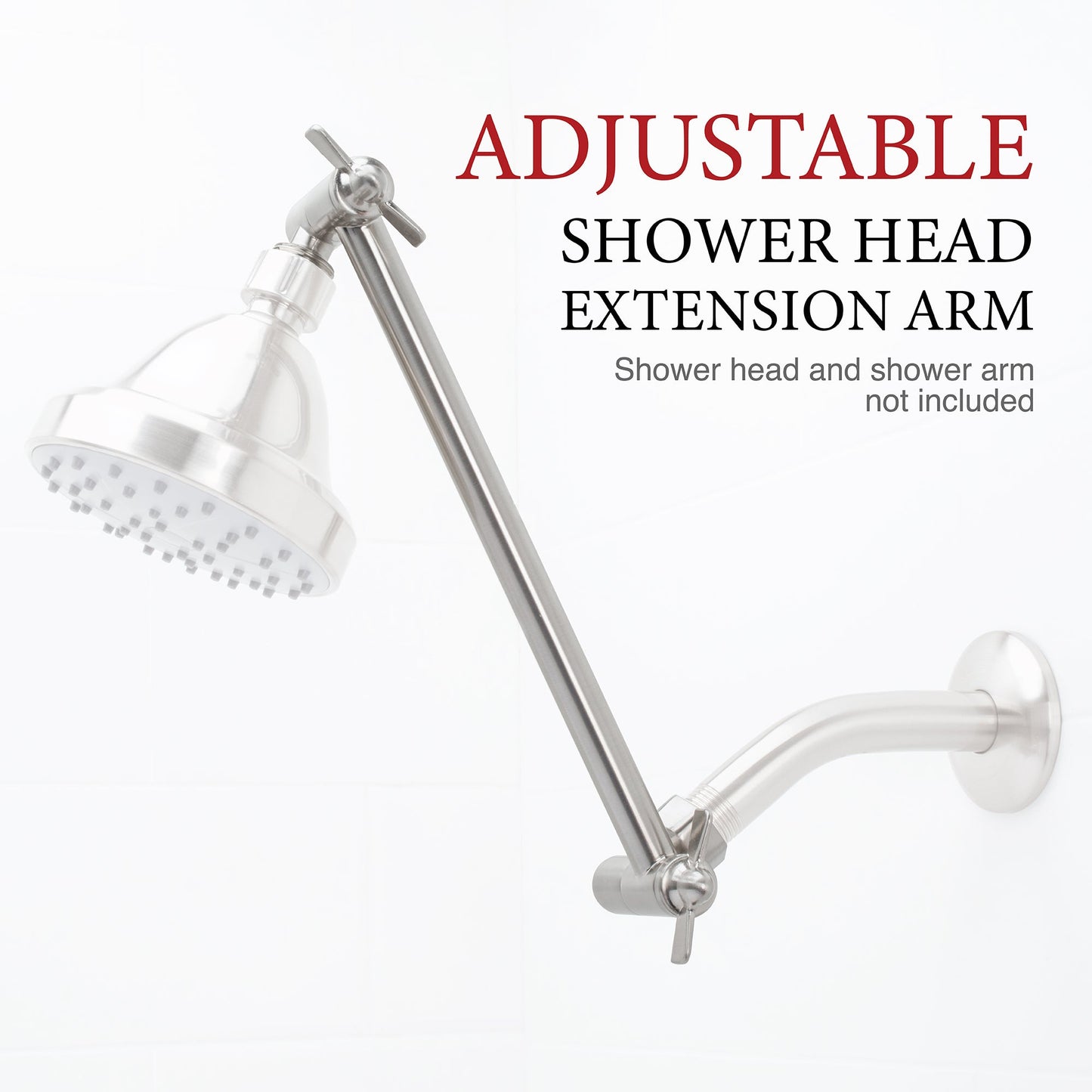 10 in. Solid Brass Shower Head Extension Arm (Stainless Steel Finish)