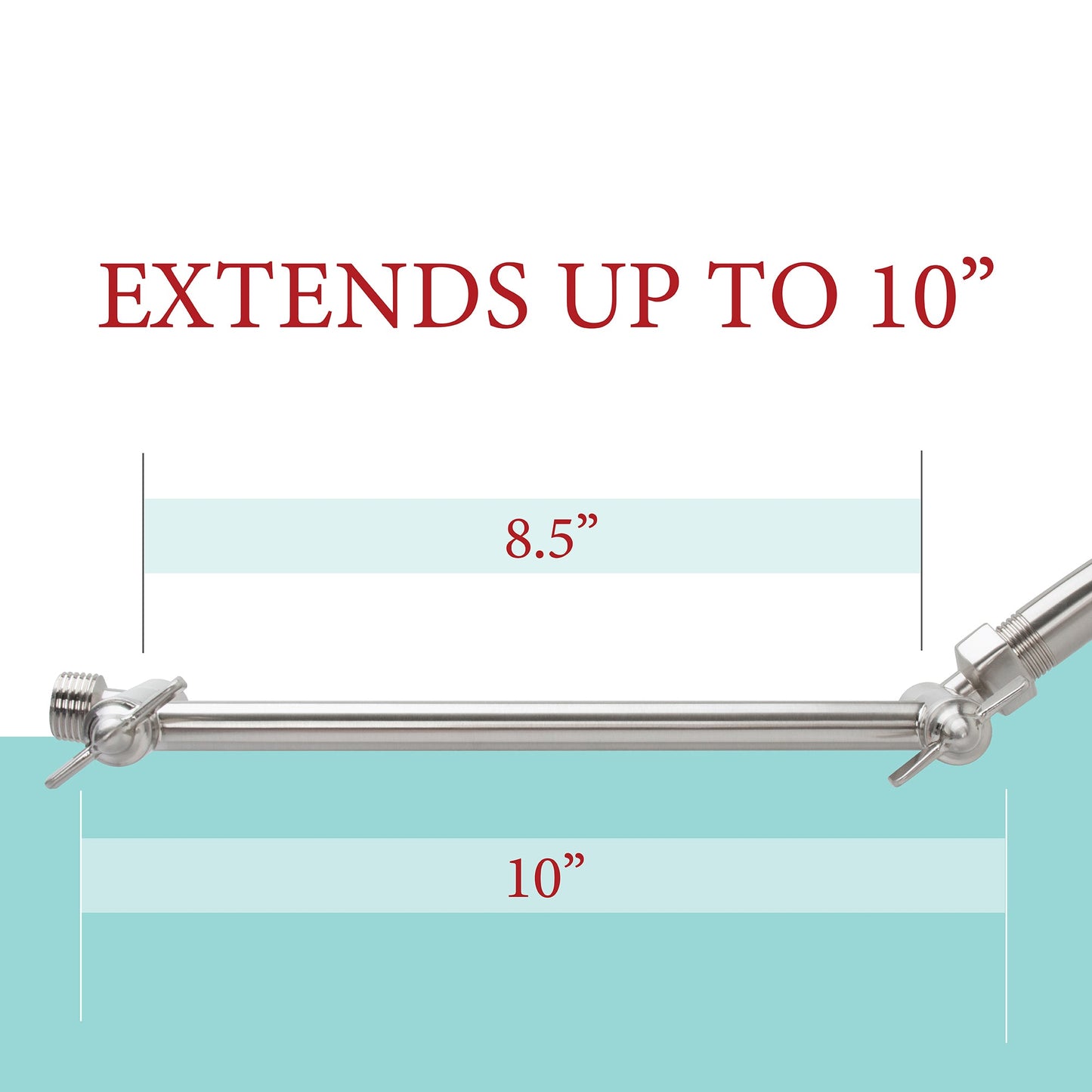 10 in. Solid Brass Shower Head Extension Arm (Stainless Steel Finish)