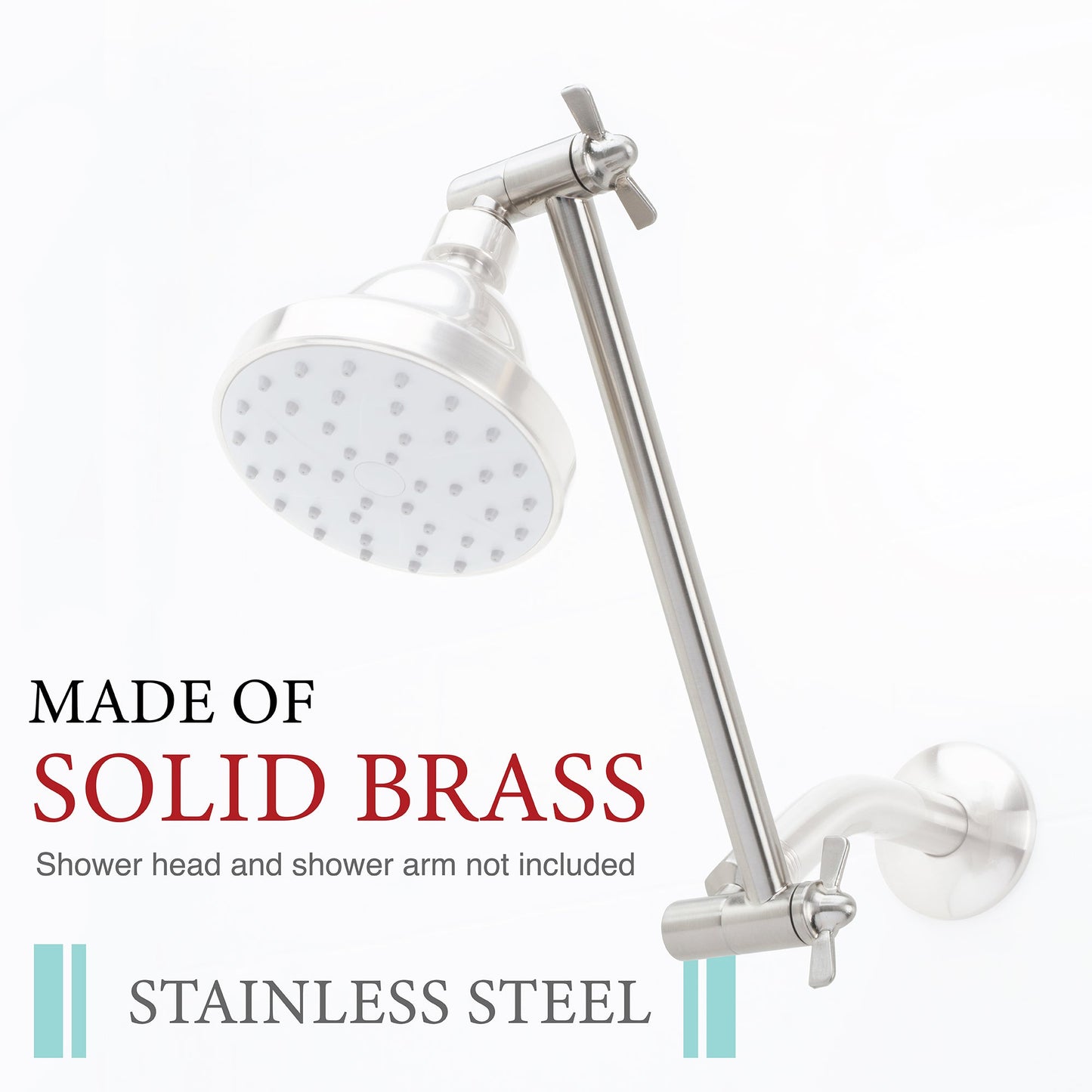 10 in. Solid Brass Shower Head Extension Arm (Stainless Steel Finish)