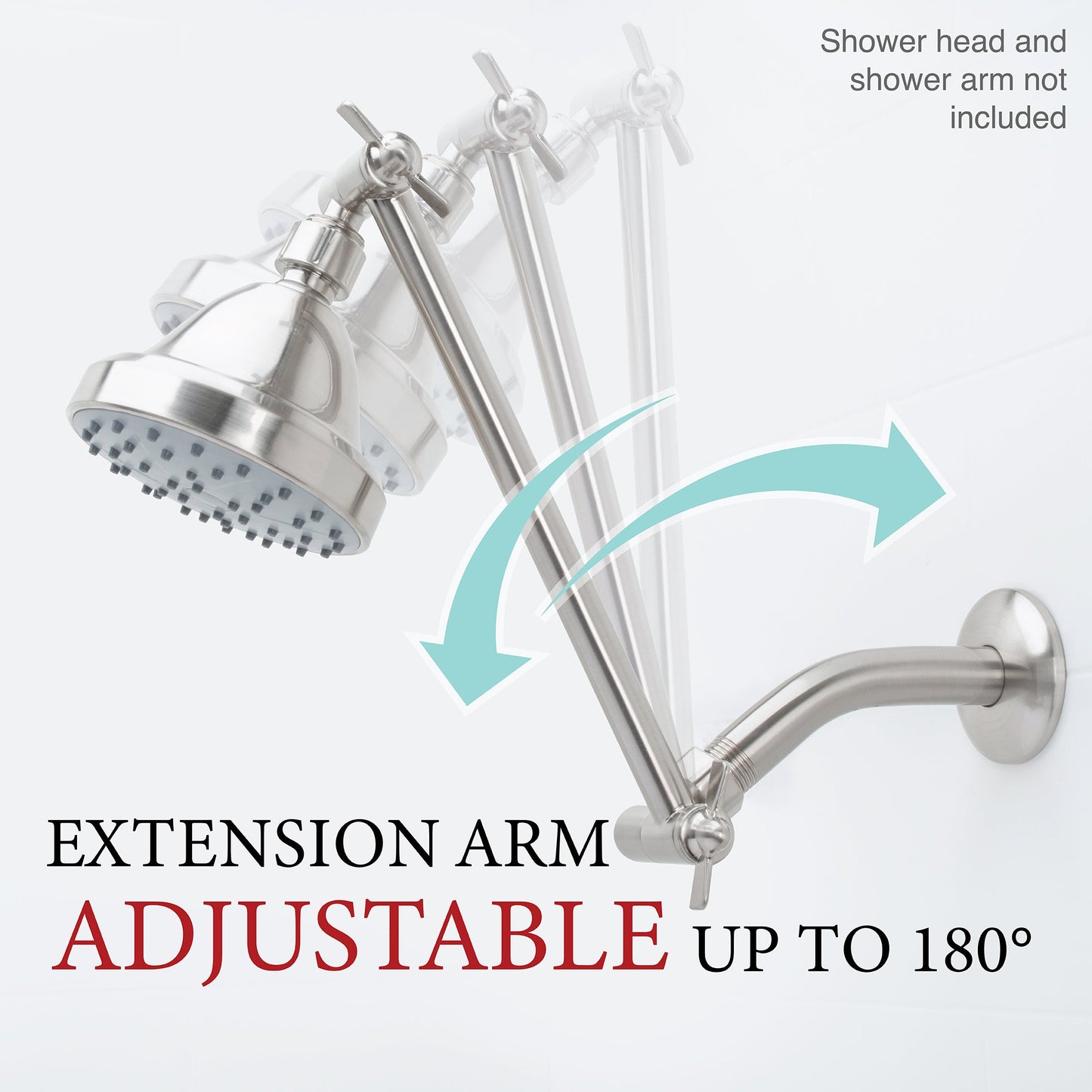 10 in. Solid Brass Shower Head Extension Arm (Stainless Steel Finish)
