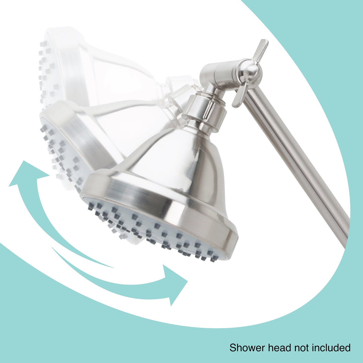 10 in. Solid Brass Shower Head Extension Arm (Stainless Steel Finish)