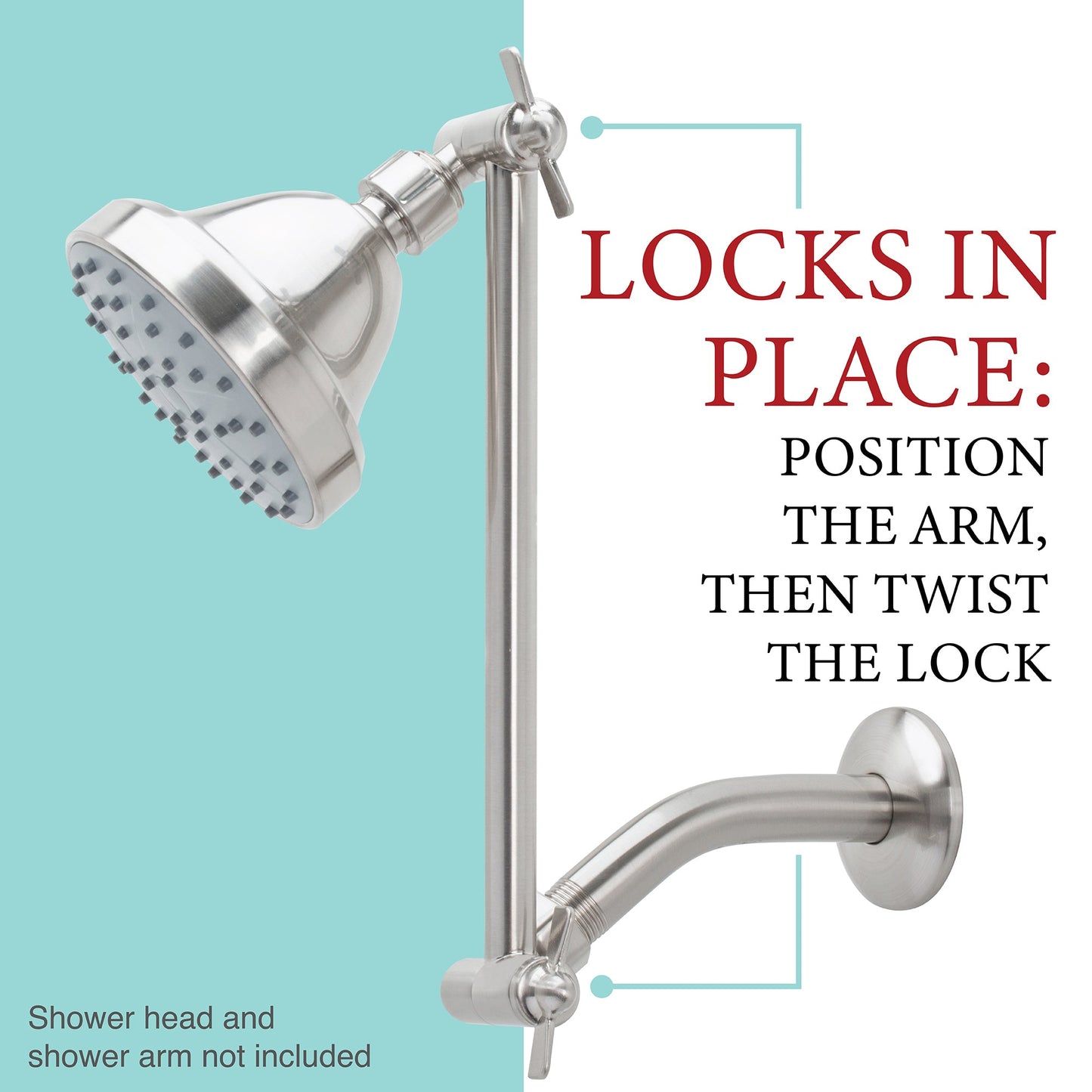 10 in. Solid Brass Shower Head Extension Arm (Stainless Steel Finish)