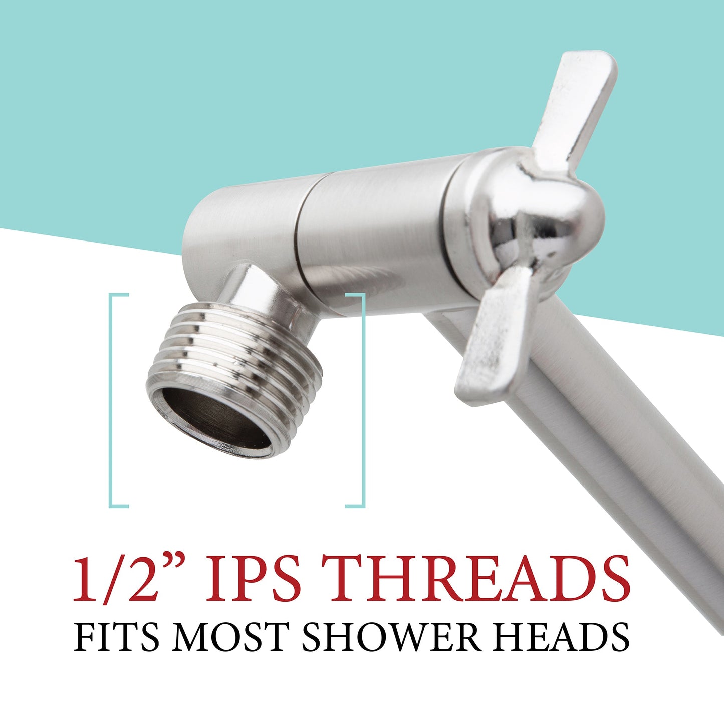 10 in. Solid Brass Shower Head Extension Arm (Stainless Steel Finish)