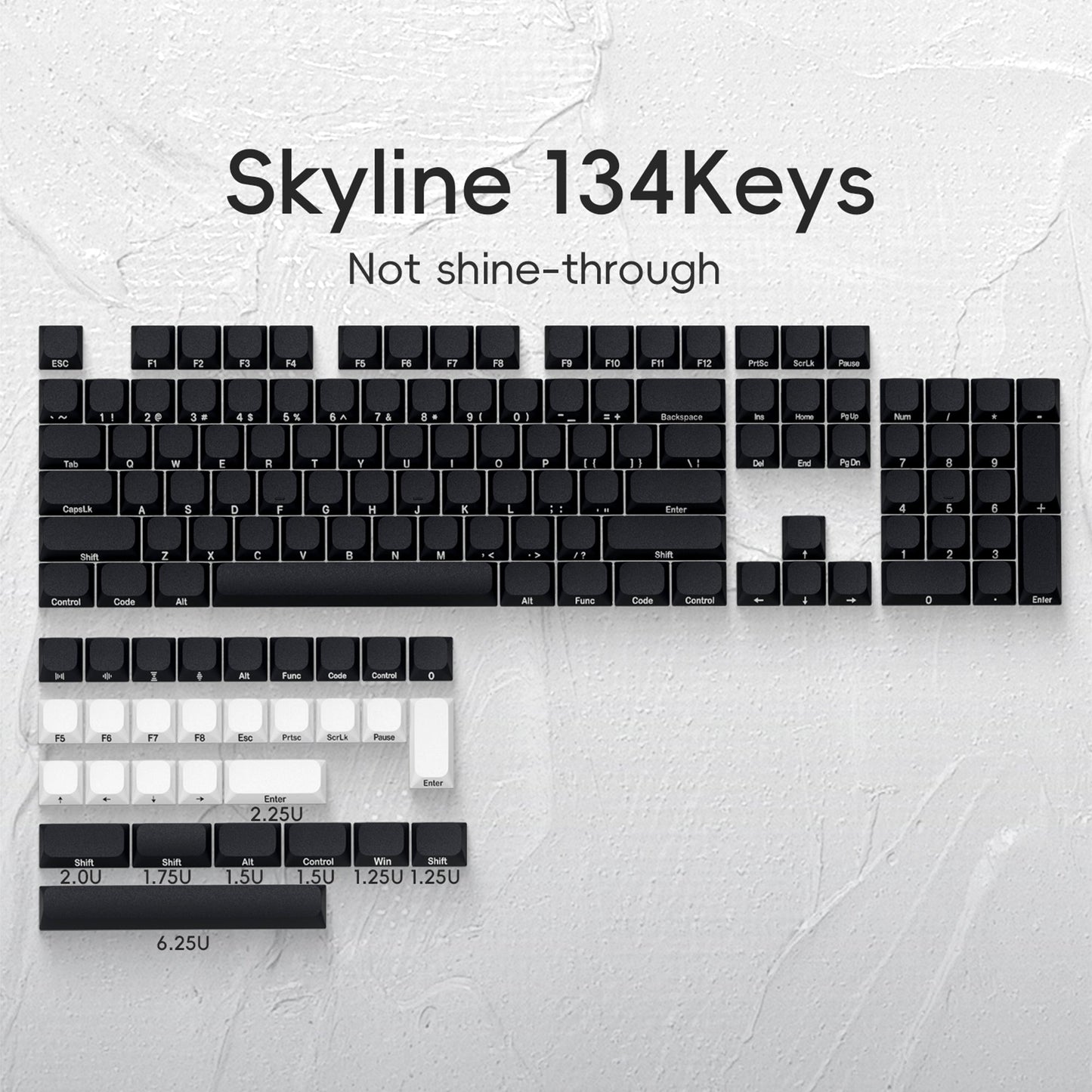 XVX Slope Low Profile Side-Printed Keycaps 131 Keys (6 Colors)
