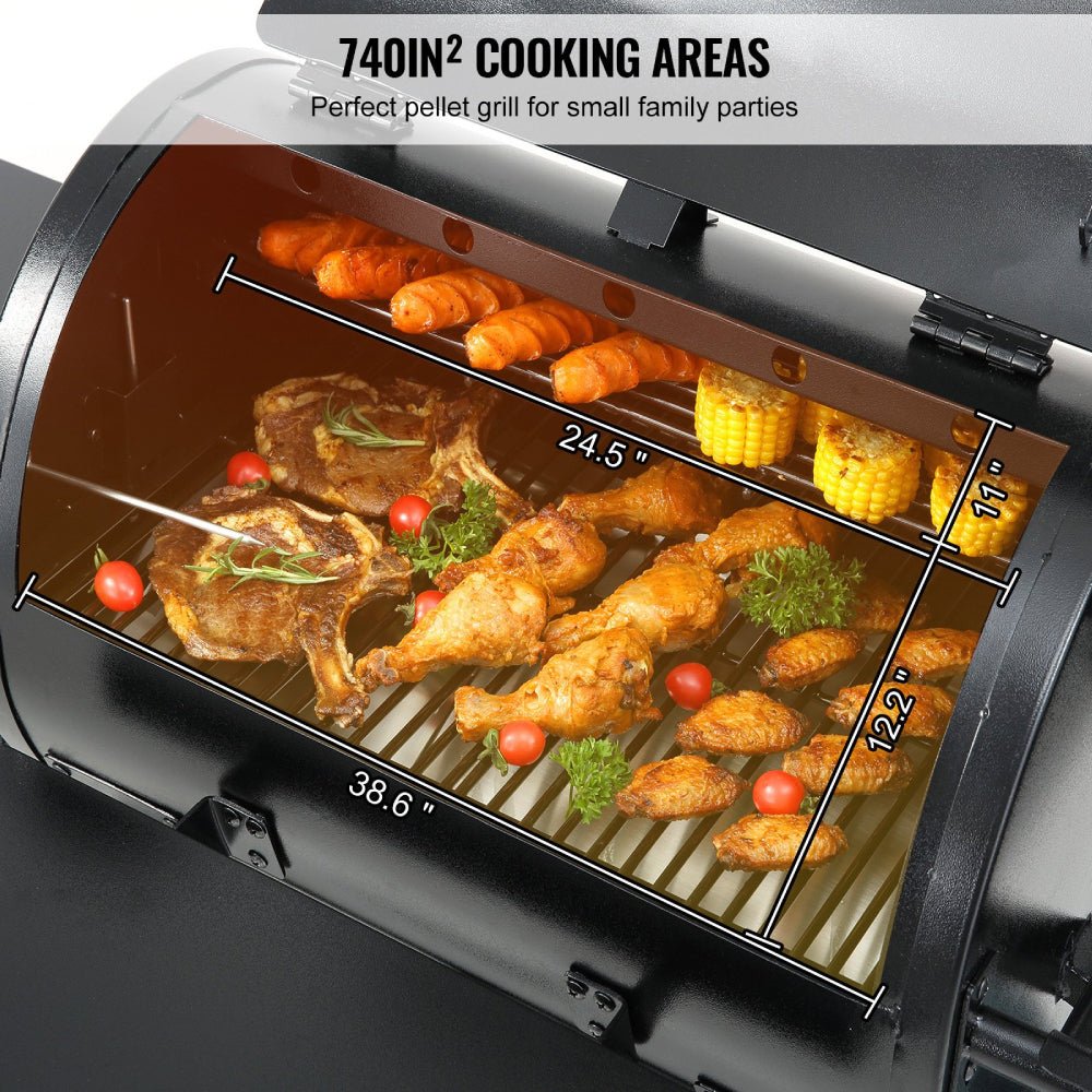 53" Heavy Duty Portable Wood Pellet BBQ Grill With Cart (93641572)