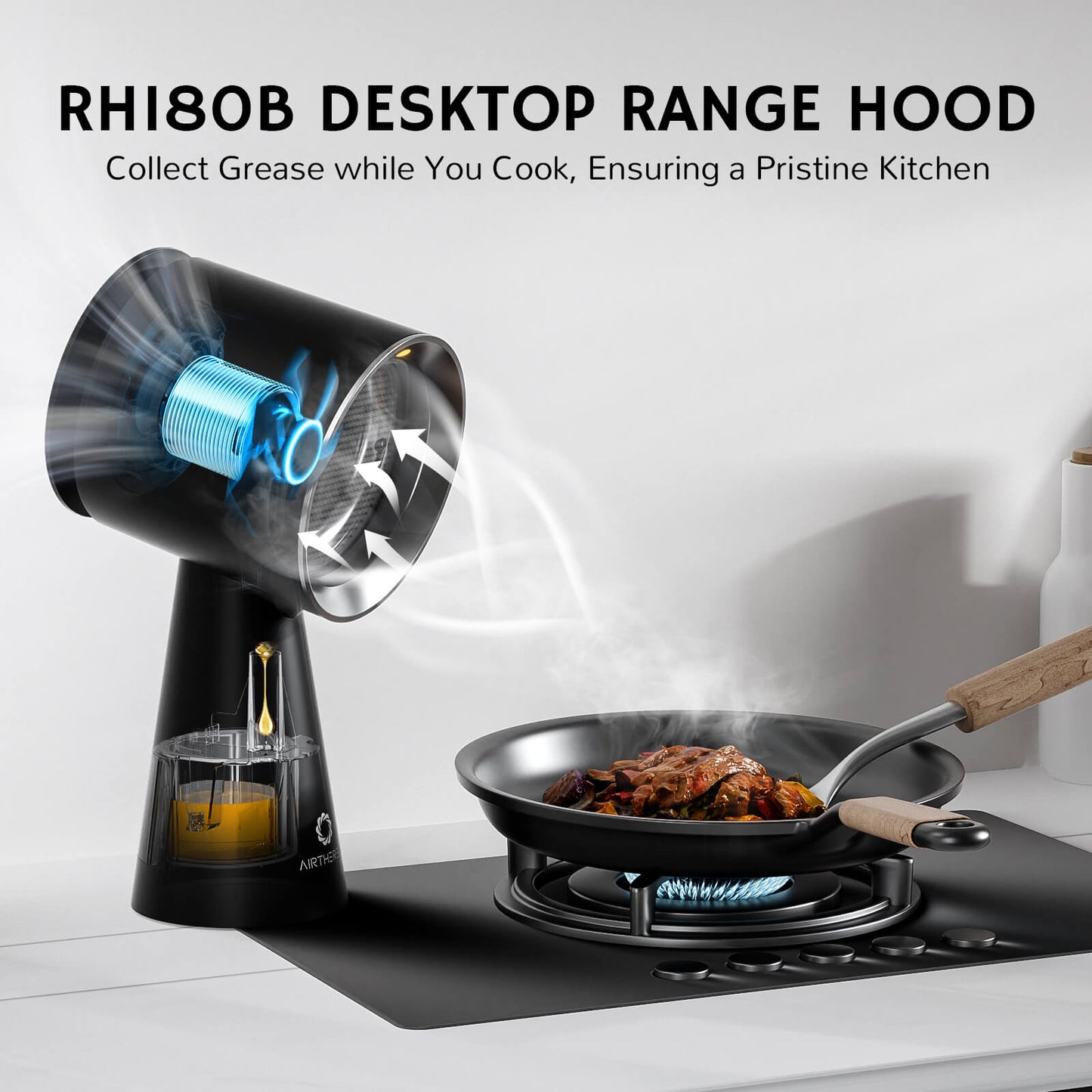 RH180 Portable Desktop Range Hood, Cordless or Plug-In Options - European version