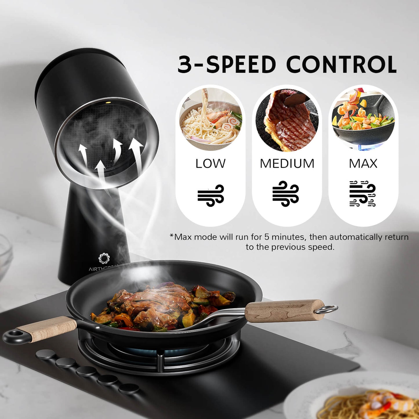 RH180 Portable Desktop Range Hood, Cordless or Plug-In Options - European version