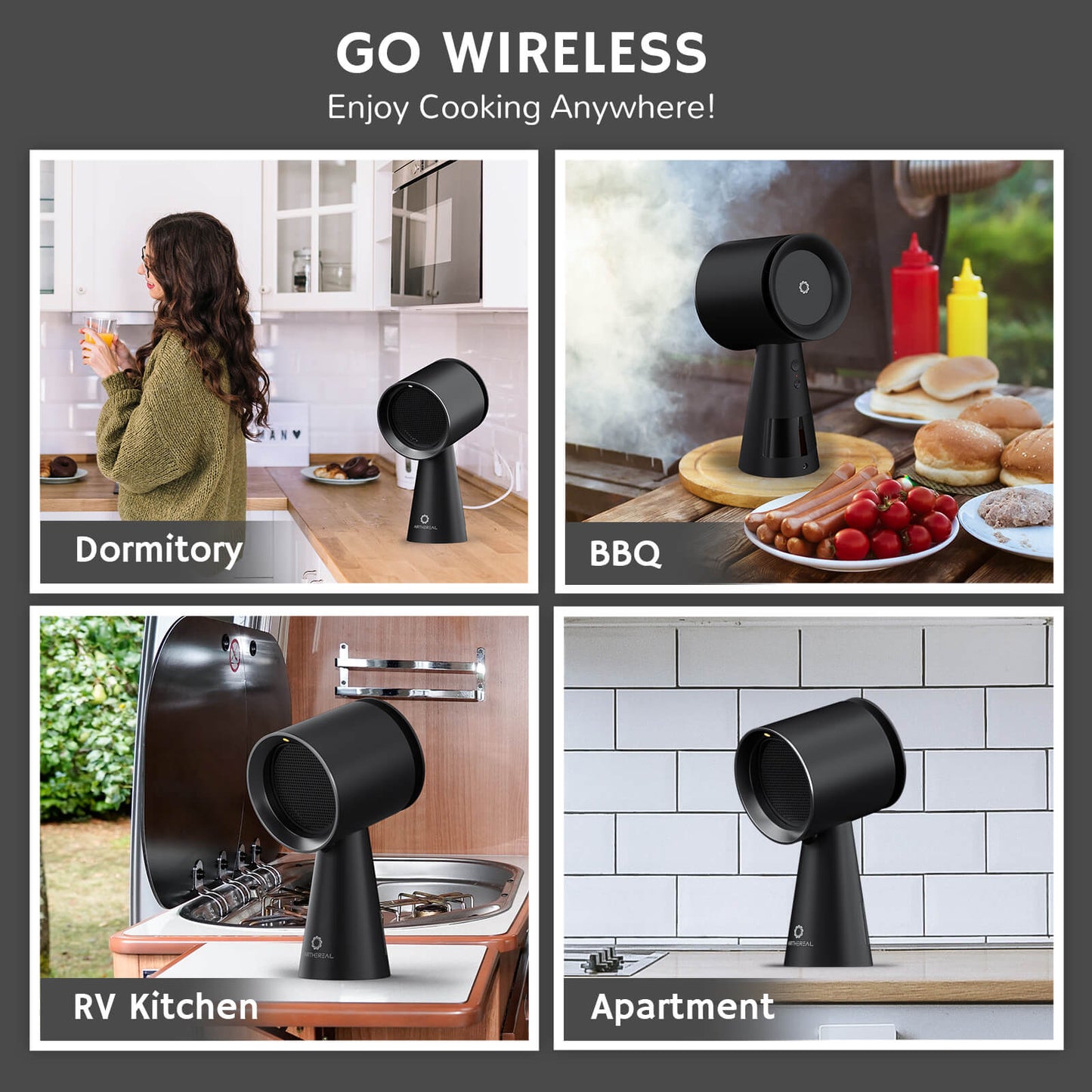 RH180 Portable Desktop Range Hood, Cordless or Plug-In Options - European version