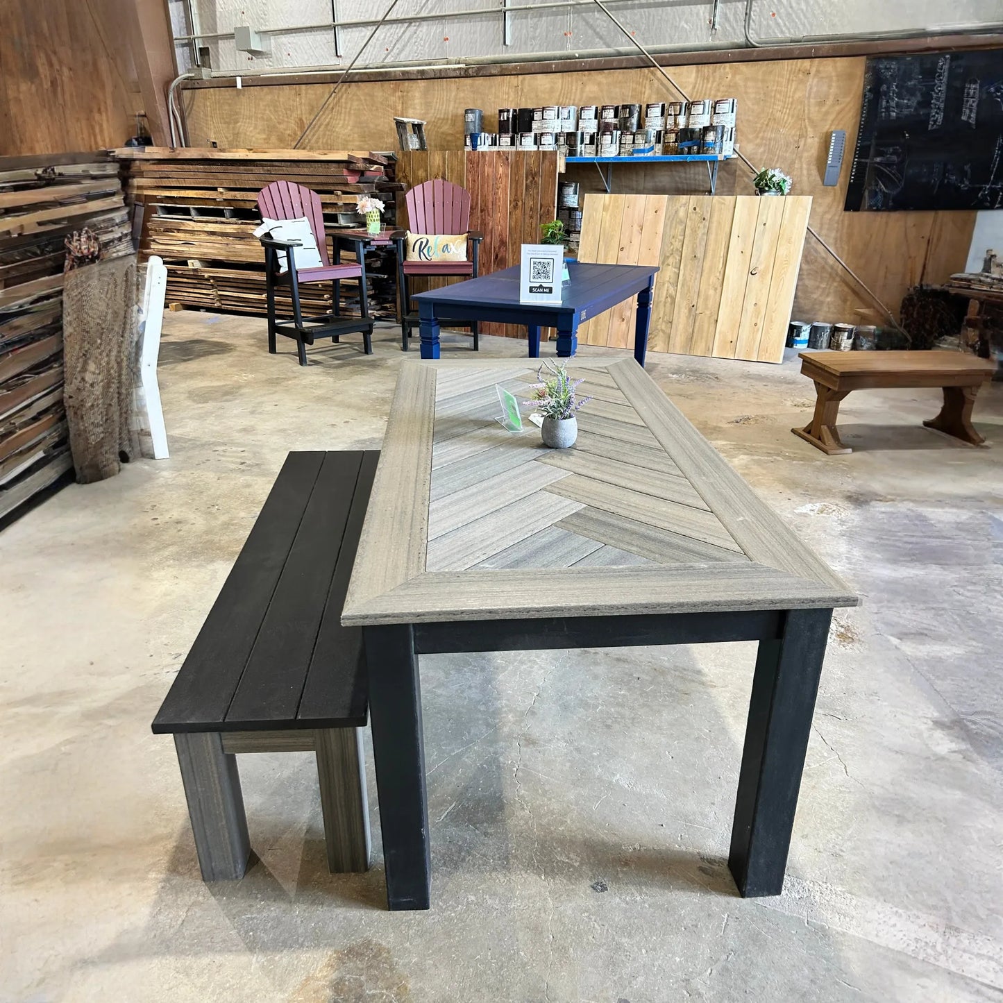 Post Leg Outdoor Dining Table