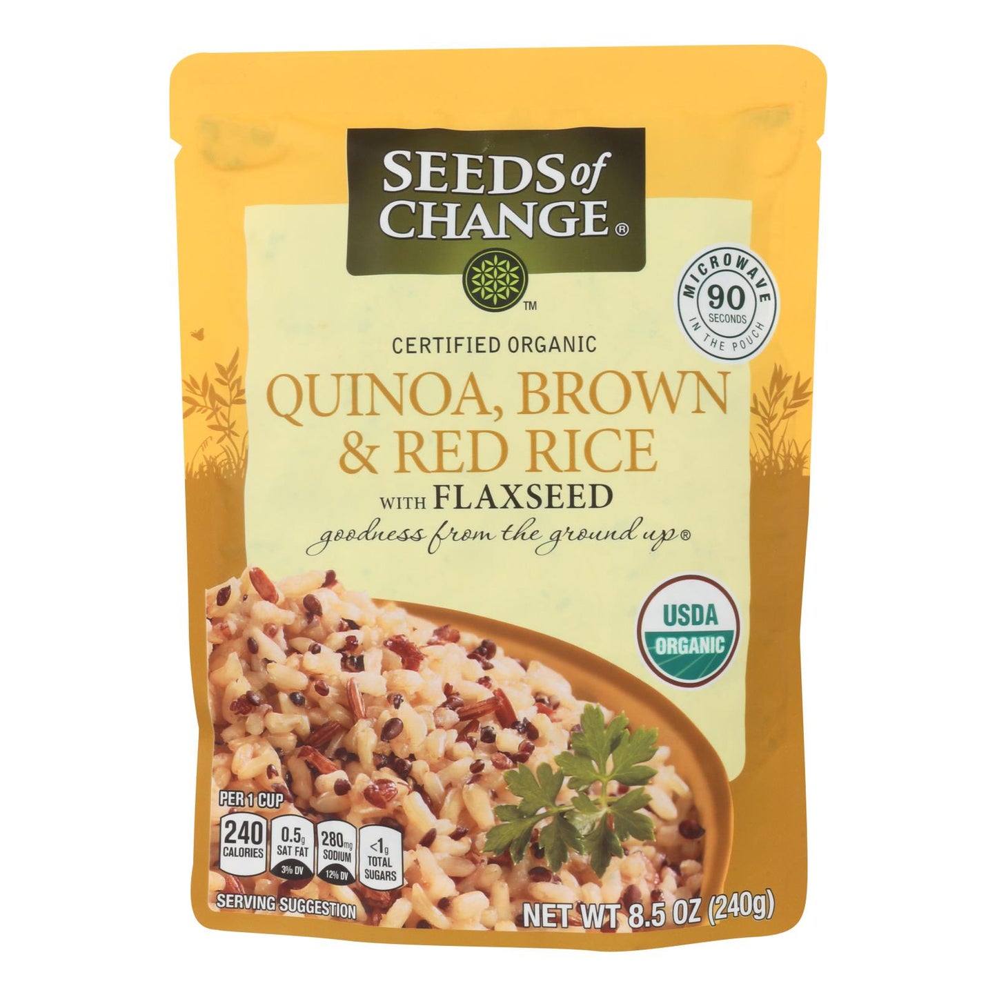 Seeds Of Change Organic Quinoa Brown And Red Rice With Flaxseed - Case Of 12 - 8.5 Oz