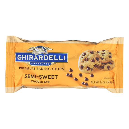 Ghirardelli Baking Chips - Semi Sweet Chocolate - Case Of 12 - 12 Oz.