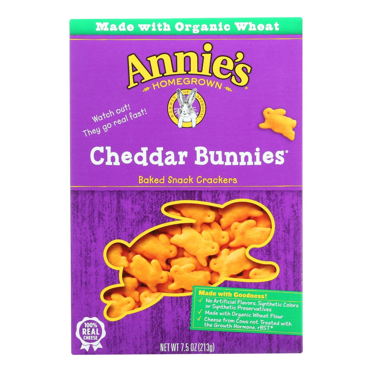 Annie's Homegrown - Snack Crackr  Ched Bun - Case Of 12-7.5 Oz.