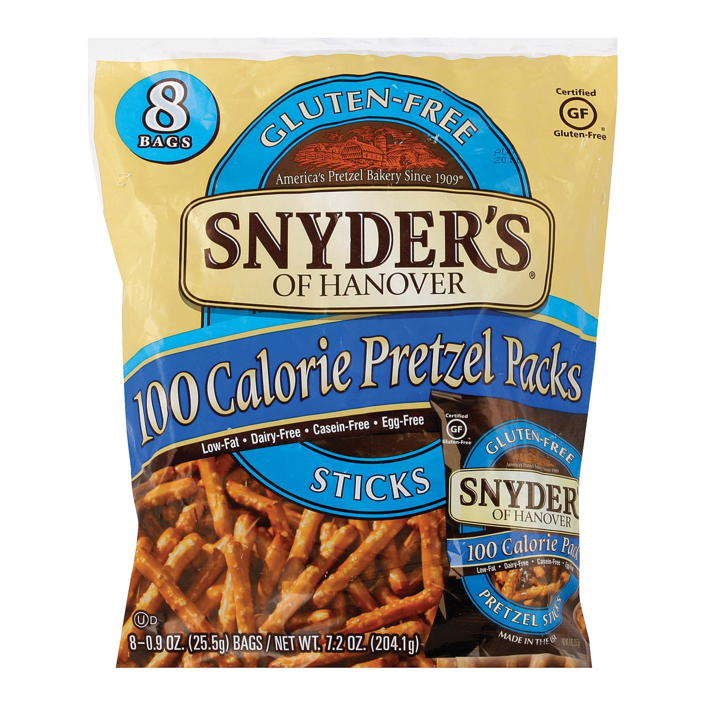 Snyder's Of Hanover Pretzel Sticks - Gluten Free 100 Calorie - Case Of 6 - 8 Count