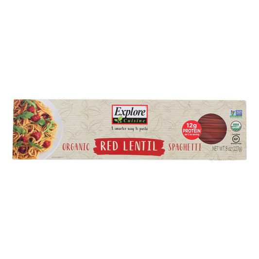 Explore Cuisine Organic Red Lentil Spaghetti - Spaghetti - Case Of 12 - 8 Oz.