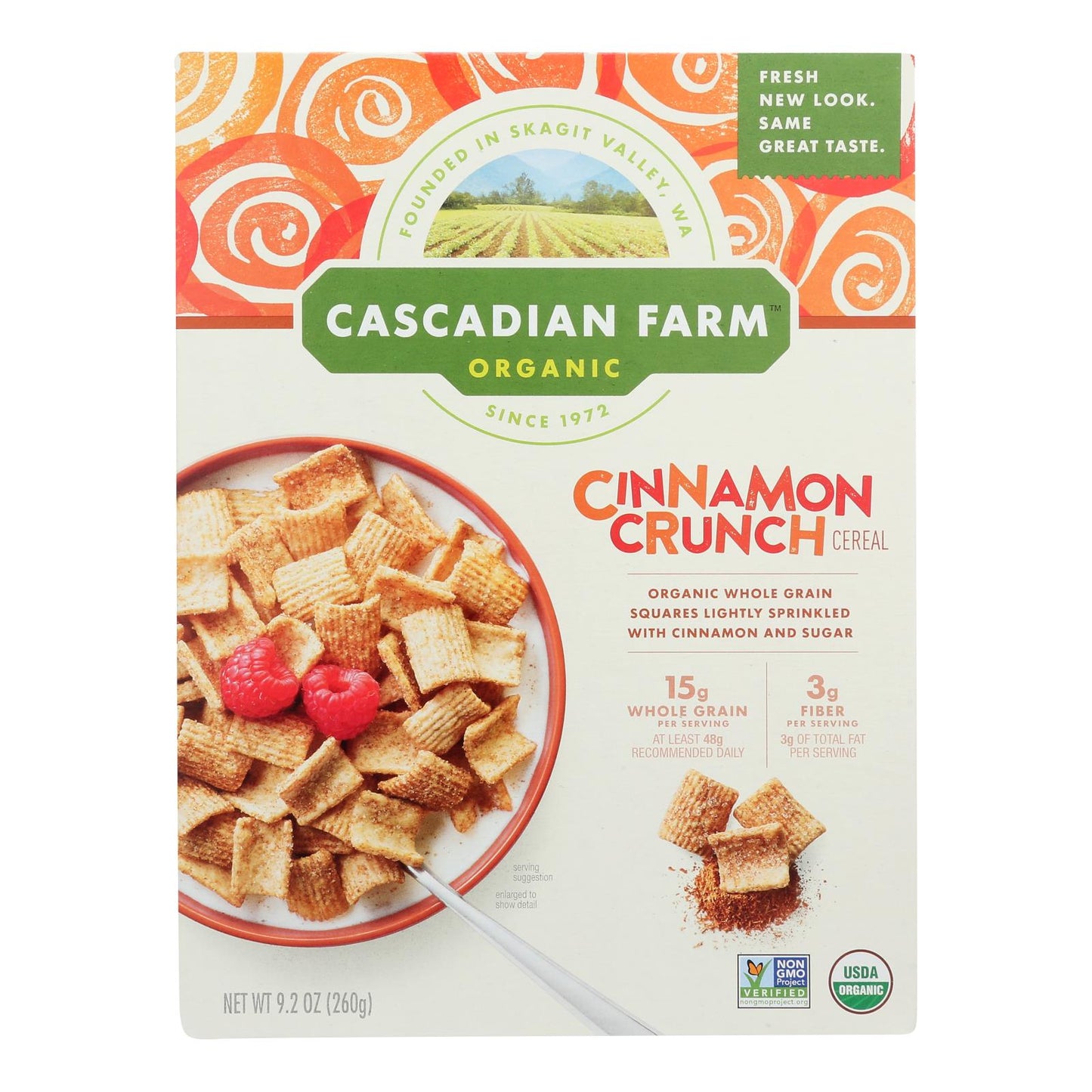 Cascadian Farm Organic Cereal - Cinnamon Crunch - Case Of 10 - 9.2 Oz