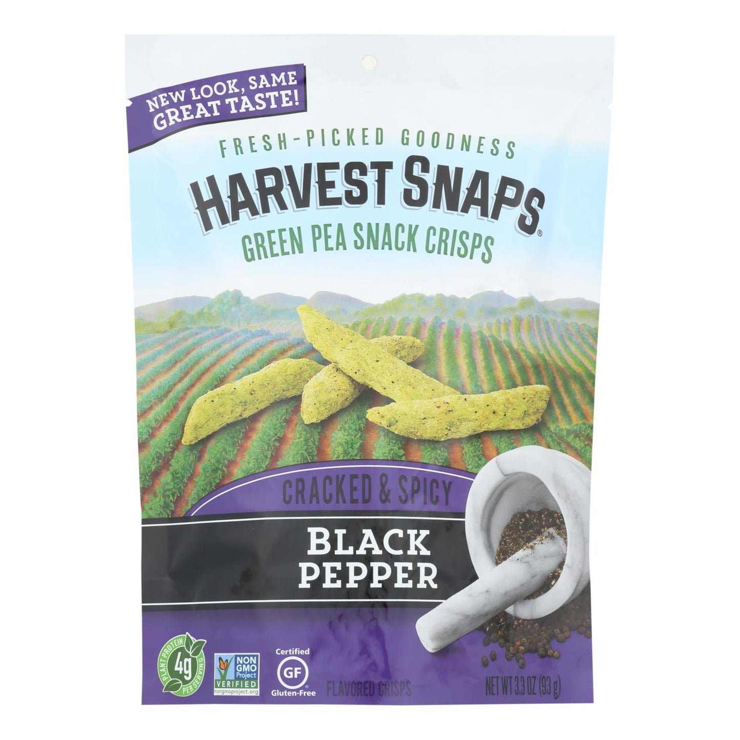 Calbee Snapea Crisp - Snapea Crisps - Black Pepper - Case Of 12 - 3.3 Oz