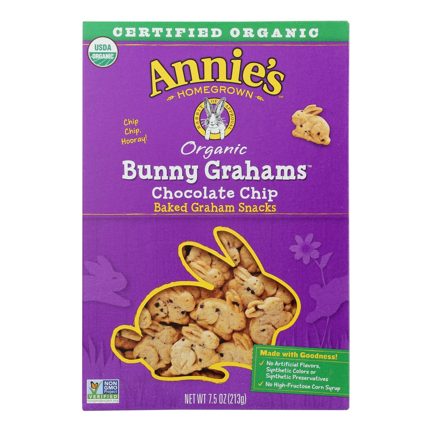 Annie's Homegrown Bunny Grahams Chocolate Chip - Case Of 12 - 7.5 Oz