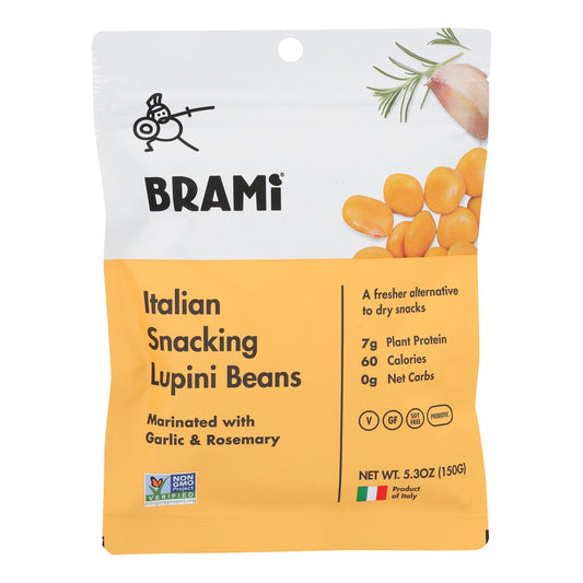 Brami Lupini Snack - Garlic And Herb - Case Of 8 - 5.3 Oz.