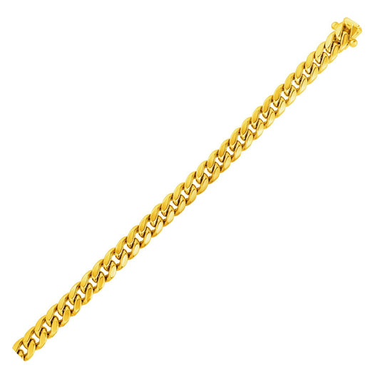 6.15mm 10k Yellow Gold Semi Solid Miami Cuban Chain