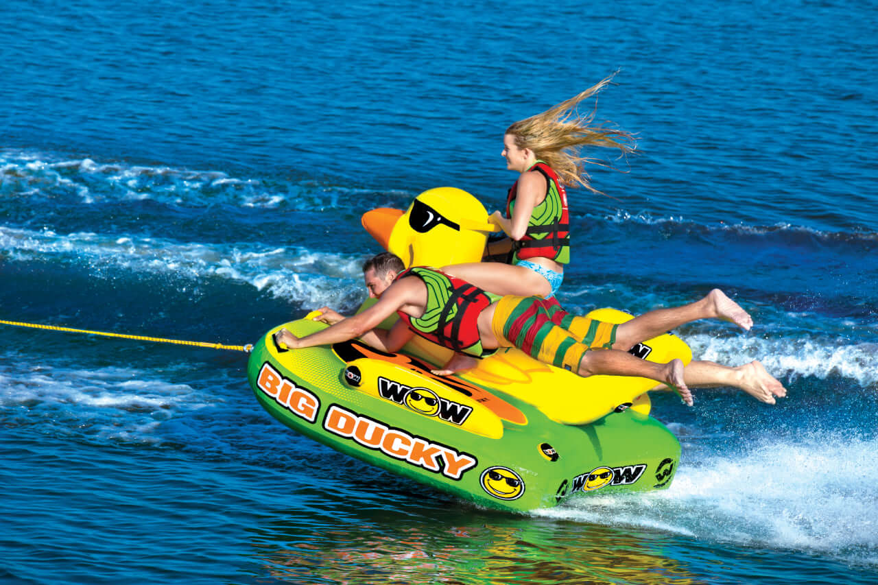 WOW Sports Big Ducky 3 Person Towable Water Tube For Pool and Lake (18-1140)