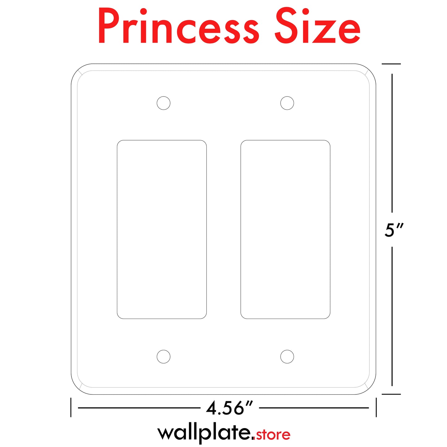 2-Gang Princess Size Decora® Rocker/GFCI Switch Wall Plate – Made in USA